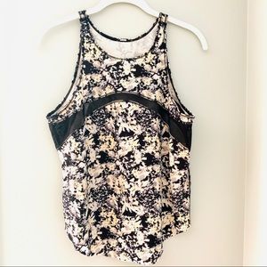 Lululemon floral training tank with mesh stripe